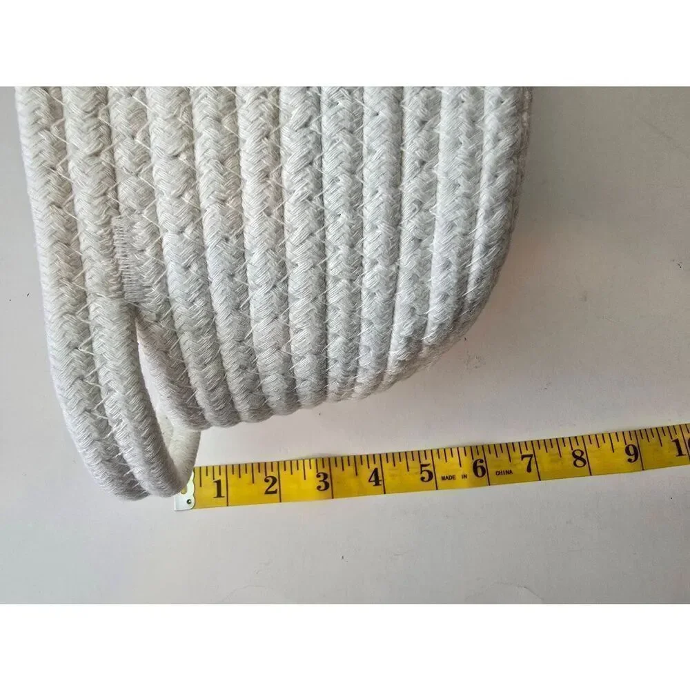 Cotton Rope Basket Oval White-Basket Only